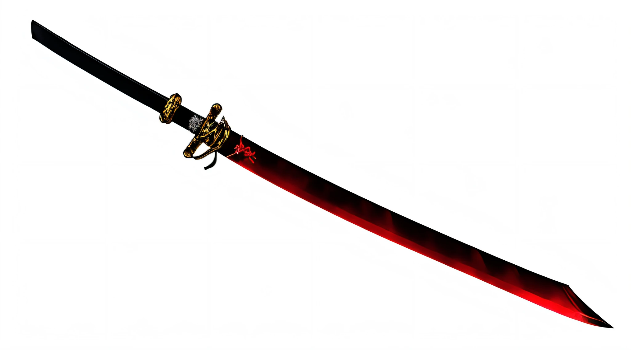 Japanese katana, A shining blade, The gripping part is black