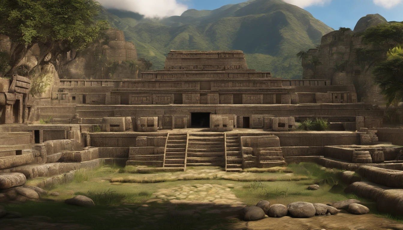 paisagem da cultura antiga inca, Pre-Columbian peoples, fantasia, detalhes intrincados, uhd, 8k,