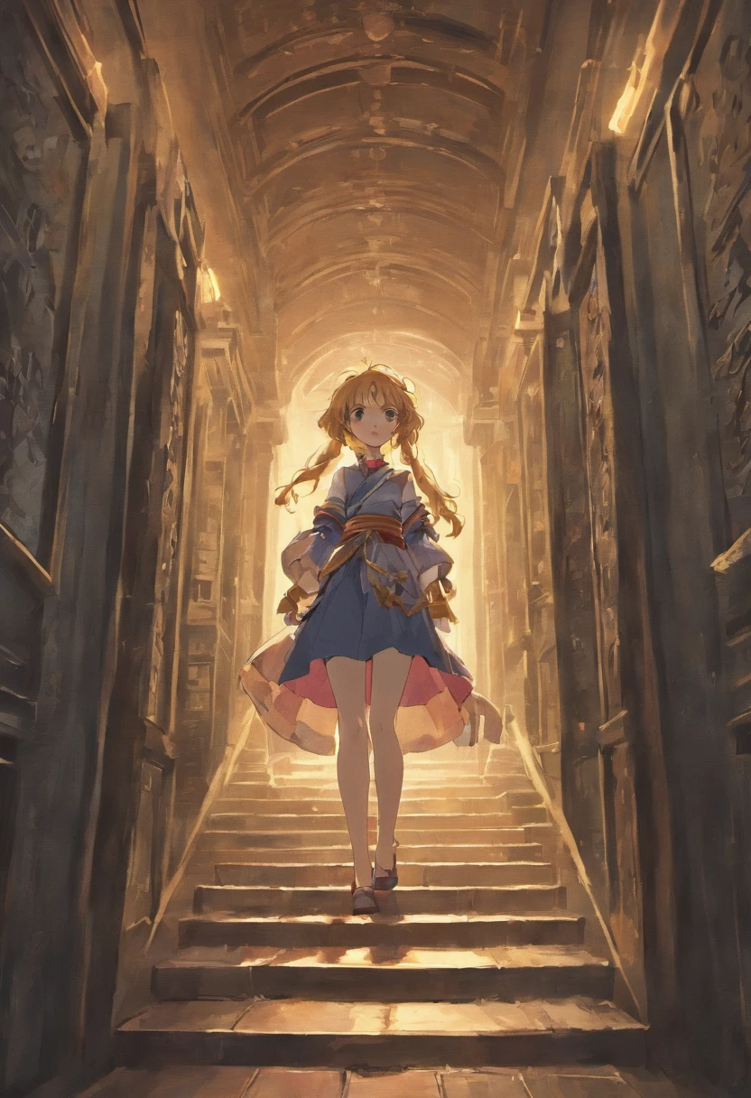 in ancient, library hallway, In a quiet atmosphere, faded, faded edges, dark