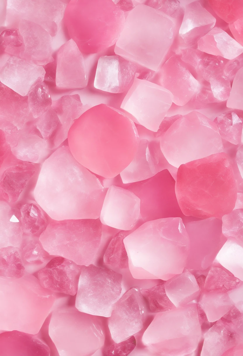 Produce an exquisite image of Rose Quartz, showcasing its gentle, loving energy in a high-resolution, close-up shot against a flawless white backdrop. Ensure it exudes a 4K realistic charm