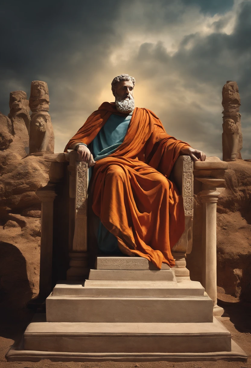 stoic man buried philosophizing