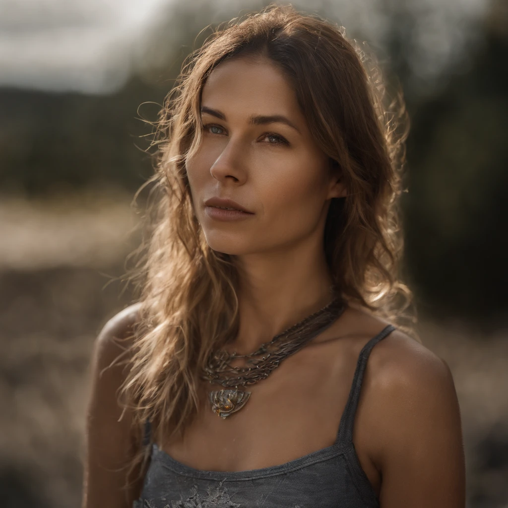 ((medium chest, long hair, small head)), daylight, sunlight, (well-defined abs: 1.1), (perfect body: 1.1), (short wavy hair: 1.2), russet hair, collar, chain, full body photo, shabby street, wearing a black tank top, denim jacket, ((shorts)), (extremely detailed CG 8k wallpaper), (extremely delicate and beautiful), (masterpiece), (Best Quality: 1.0), (Ultra Resolution: 1.0), Beautiful Lighting, Perfect Lightning, Realistic Shadows, [High Resolution], Detailed Skins, Ultra Detailed