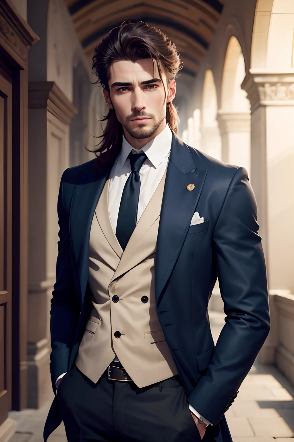 un homme en veste