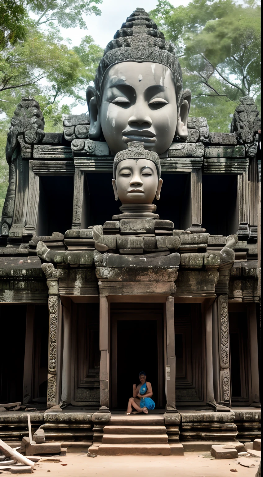 Angkor is an archaeological site of Cambodia consisting of a set of 200 temples in ruins, meticulously restored for some, are located in the forests north of Tonle Sap, on the edge of the city of Siem Reap. (16k, best quality, Hdr, best resolution, centerpiece: 1.2) , Bokeh, realistic photography, Canon 5d