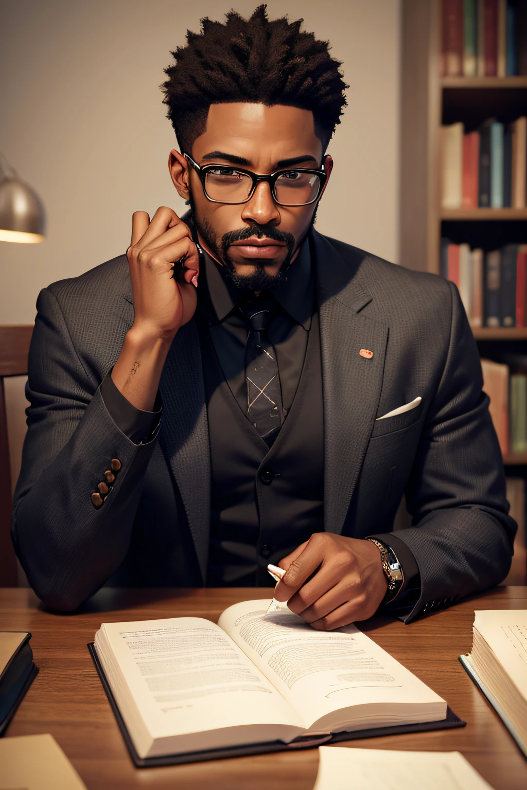 a professional black american writer_looks like a real maN