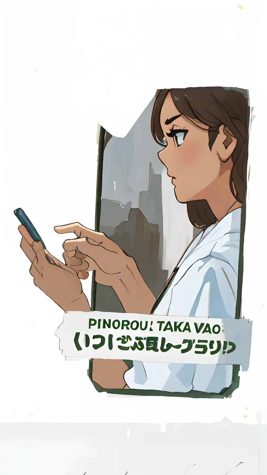 Transforme em animes, cell phone in hand