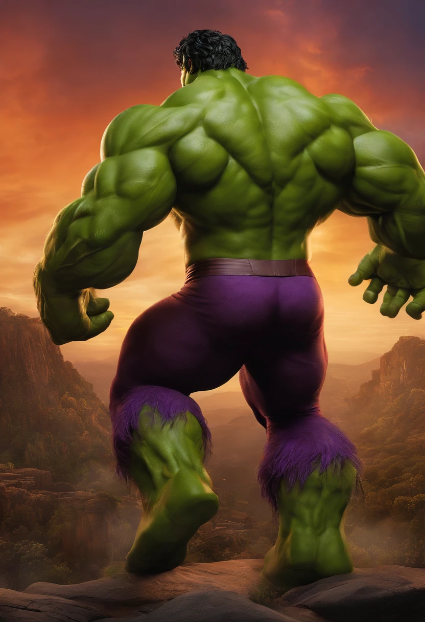 A muscle green Lizardmen, sleeping on grass showing his back butt, detailed butt, very close butt, textured 