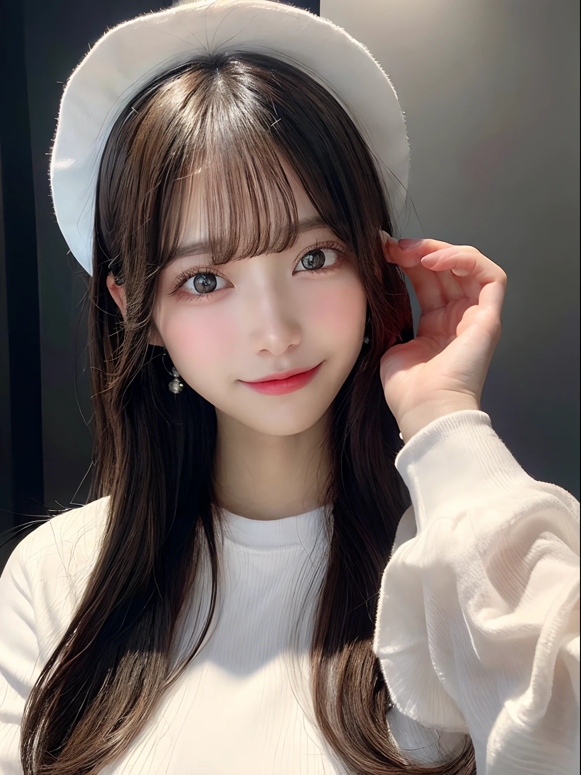 masutepiece, Best Quality, Illustration, Ultra-detailed, finely detail, hight resolution, 8K Wallpaper, Perfect dynamic composition, Beautiful detailed eyes, White nurse attire,Bob Hair, mid-chest, Natural Color Lip, Random and sexy poses,Smile,20 years girl Colossal tits、Hospital Rooms、Nurse's Hat、in bed