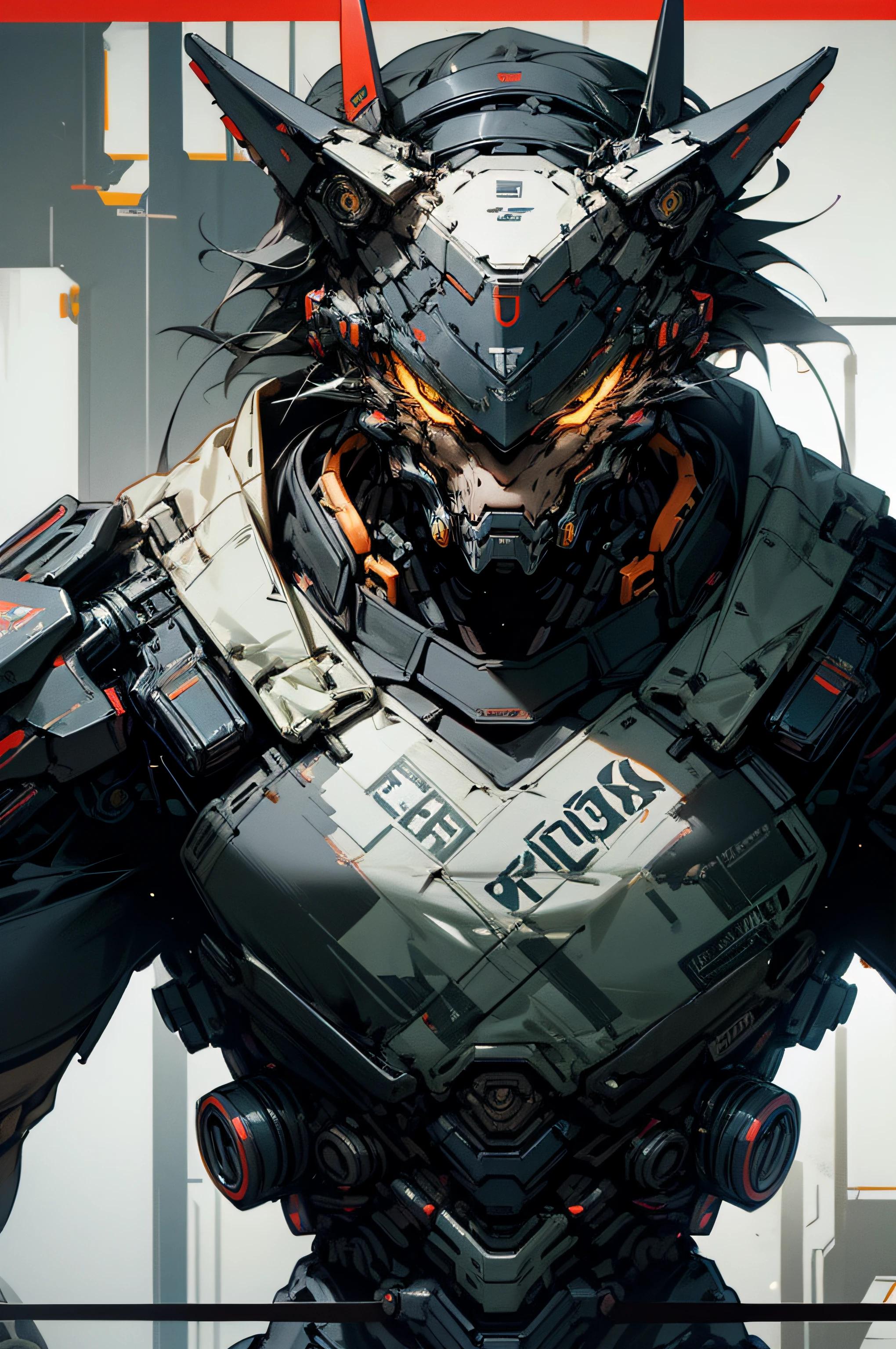 cyborg wolf movie poster and t-shirt illustration cyberpunk epic VIBRANT ART cyborg tiger futuristic armour