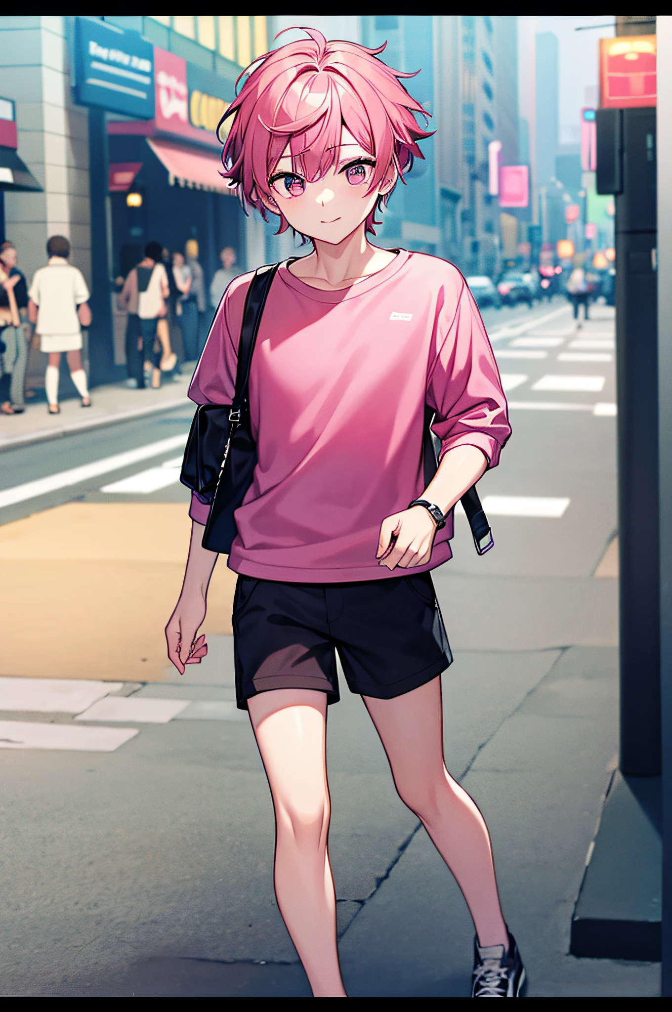K,boy,Pink hair,Casual wear