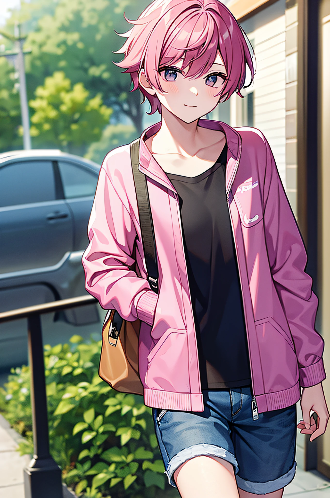 K,boy,Pink hair,Casual wear