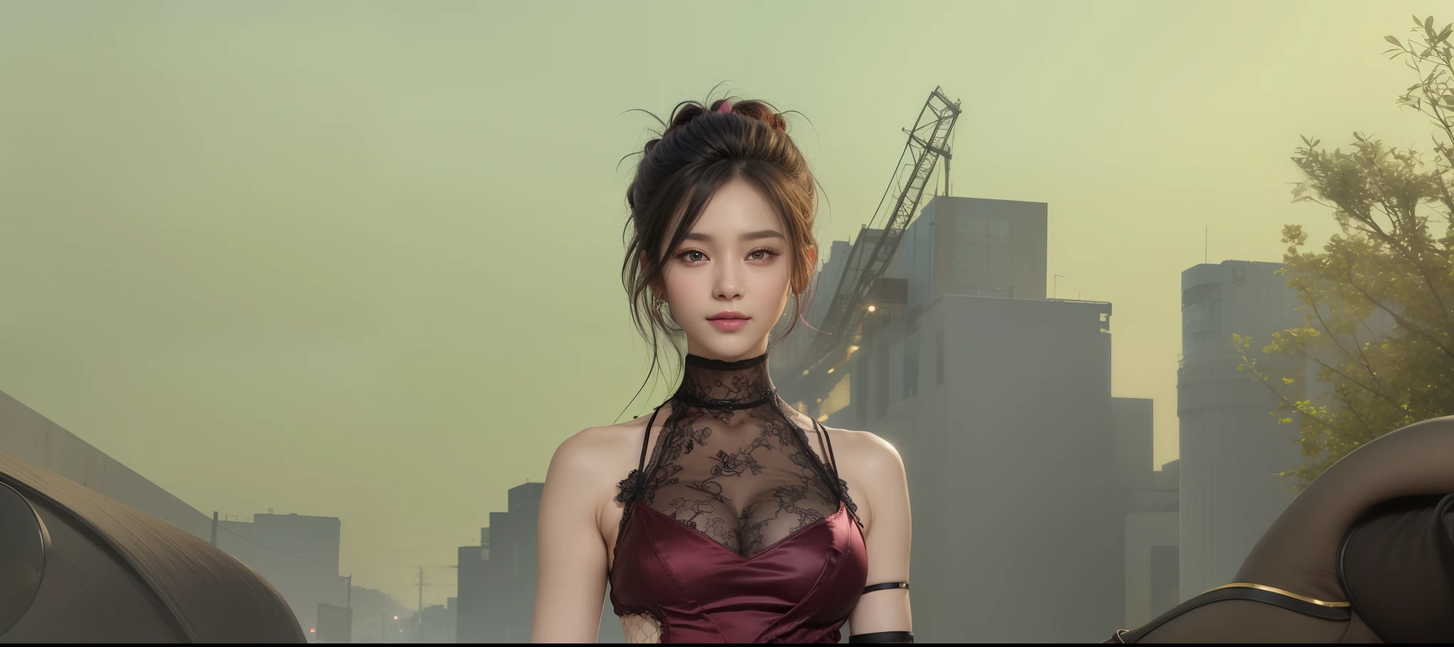 8k, masterpiece, RAW photo, best quality, photorealistic, extremely detailed CG unity 8k wallpaper, Depth of field, Cinematic Light, Lens Flare, Ray tracing, (extremely beautiful face, beautiful lips, beautiful eyes), intricate detail face, ((ultra detailed skin)) 1girl, in the dark, deep shadow, pretty korean girl, kpop idol, 1 girl, (very slim slender fit-muscled body:1.3), ((looking at viewer)),(big smile:1.3), (fashion city night, dark night, (neon sign), (blurred background), fashion street night),(without people in the background:1.3), beautiful earrings, bracelets, necklace, pantyhose, clear eyes, walking, (pale skin), (big eyes), face forward, (brown hairs), (full body shot), ((silk hot pink color dress:1.3)), ((tight fitting dress)), ((laced dress)), (looking at viewer:1.3) open breast, very slim, medium breasts, turning back, (back shot), ass focus, brow front,(tight dress), thick thighs