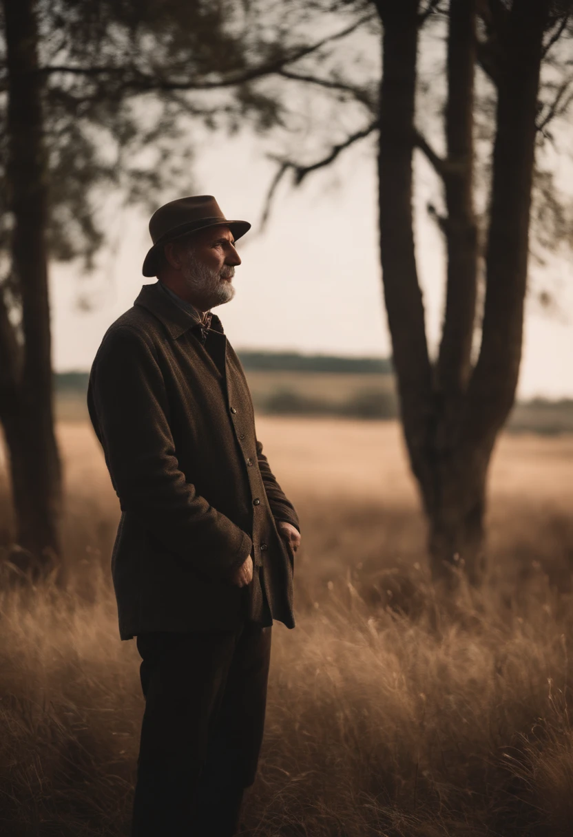 Retrato de un padre en el campo