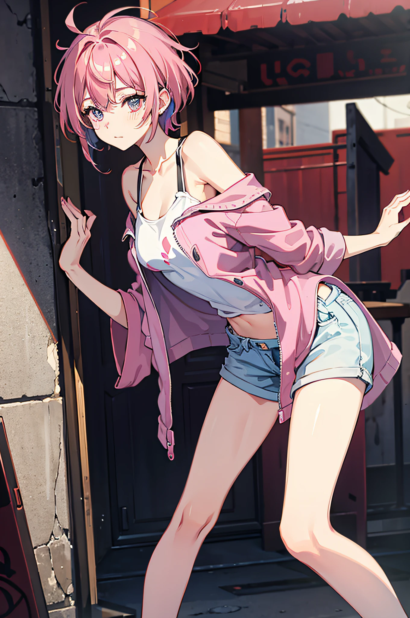k,Libido boy,Pink hair,Casual and loose wear