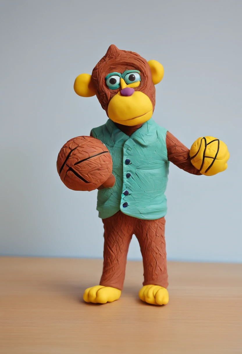 un singe qui fait du basket