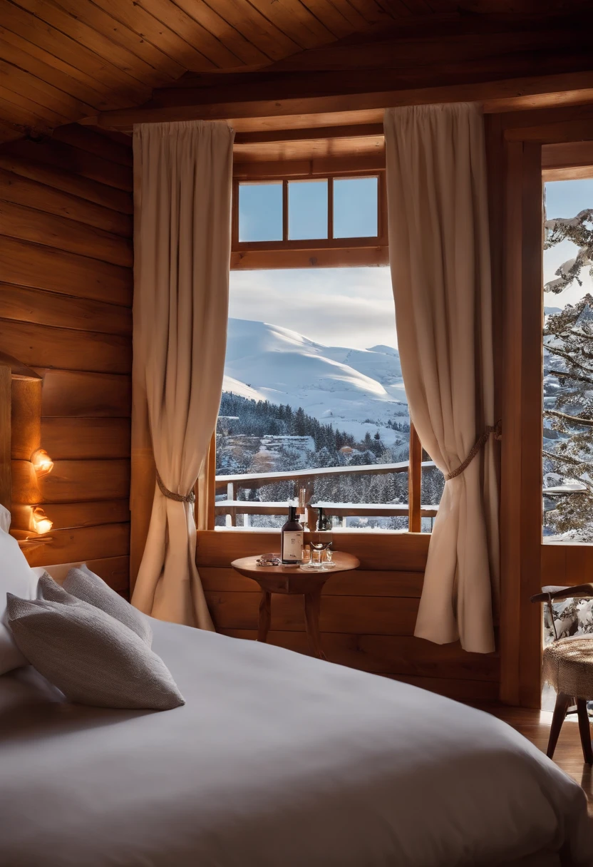 You're about to create a scene of pure relaxation in a wooden hotel room in the dead of winter. Imagine um ambiente luxuoso e aconchegante, where the warmth of the wood blends perfectly with the cold outside. The bedroom is lit by a cozy fireplace, que emite uma luz suave e calor reconfortante.
The dark wood walls are decorated with beautiful tapestries, bringing a touch of elegance to the environment. A king-size bed with soft cotton sheets and fluffy duvet occupies the center of the room, Inviting you to relax. Ao lado da cama, A bedside table with a soft light fixture provides the perfect illumination for quiet reading.
Floor-to-ceiling windows reveal a magical winter landscape. Outside, a neve cai lentamente e cobre tudo com um manto branco e silencioso. The view is spectacular, With snow-capped trees and mountains in the distance. The silence is broken only by the crackling of the fireplace and the occasional distant song of a bird.
In this luxury retreat, you can relax, descontrair e recarregar suas energias. Every detail has been carefully designed to ensure that your stay is an unforgettable experience of serenity and comfort. Agora, crie uma obra de arte que transmita toda a beleza e tranquilidade deste quarto de hotel de madeira no inverno com vista para a neve. Let your creativity flow and bring this enchanting scene to life on the SeaArt platform."
Regenerate