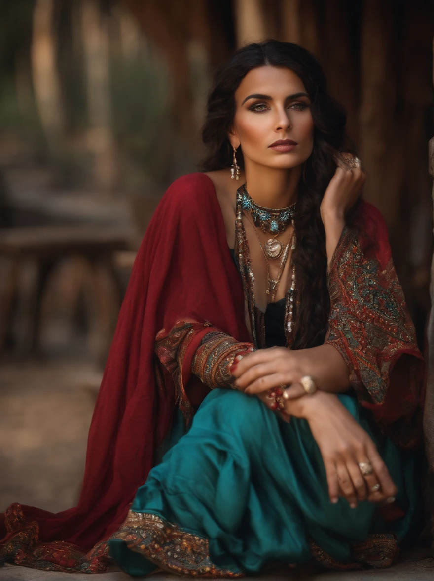 image of a gypsy predicting the future, extremely realistic, taken with a professional camera, with a 150 mm lens