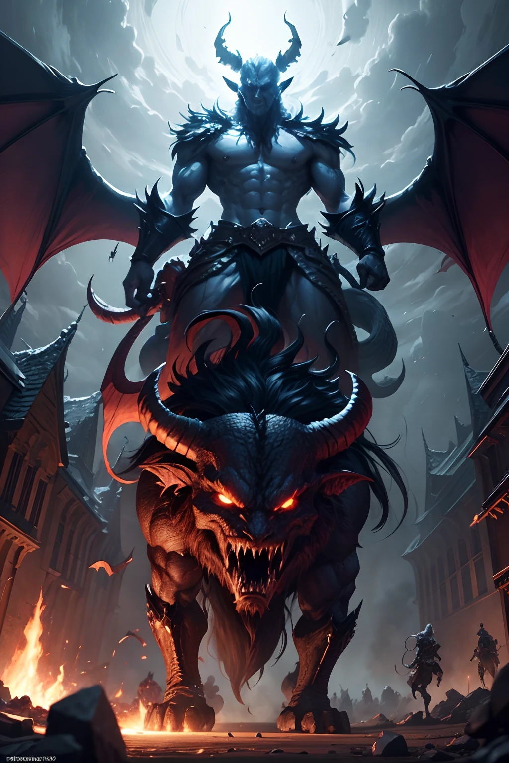 the final battle, dnd characters fighting an epic demon lord, art, fantasy rpg, ultra realist