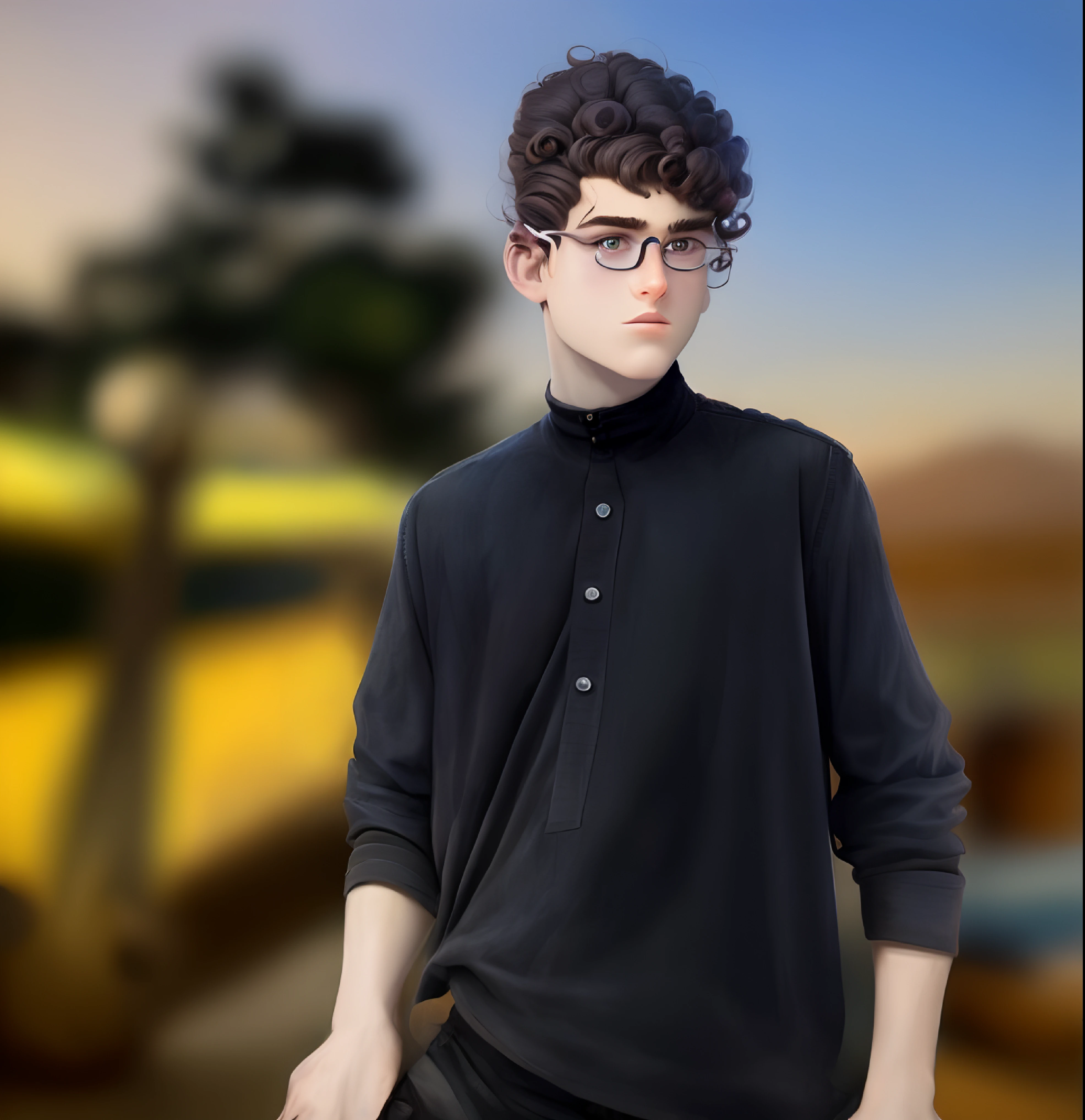 as pixar avtar teenage boy Curley hair