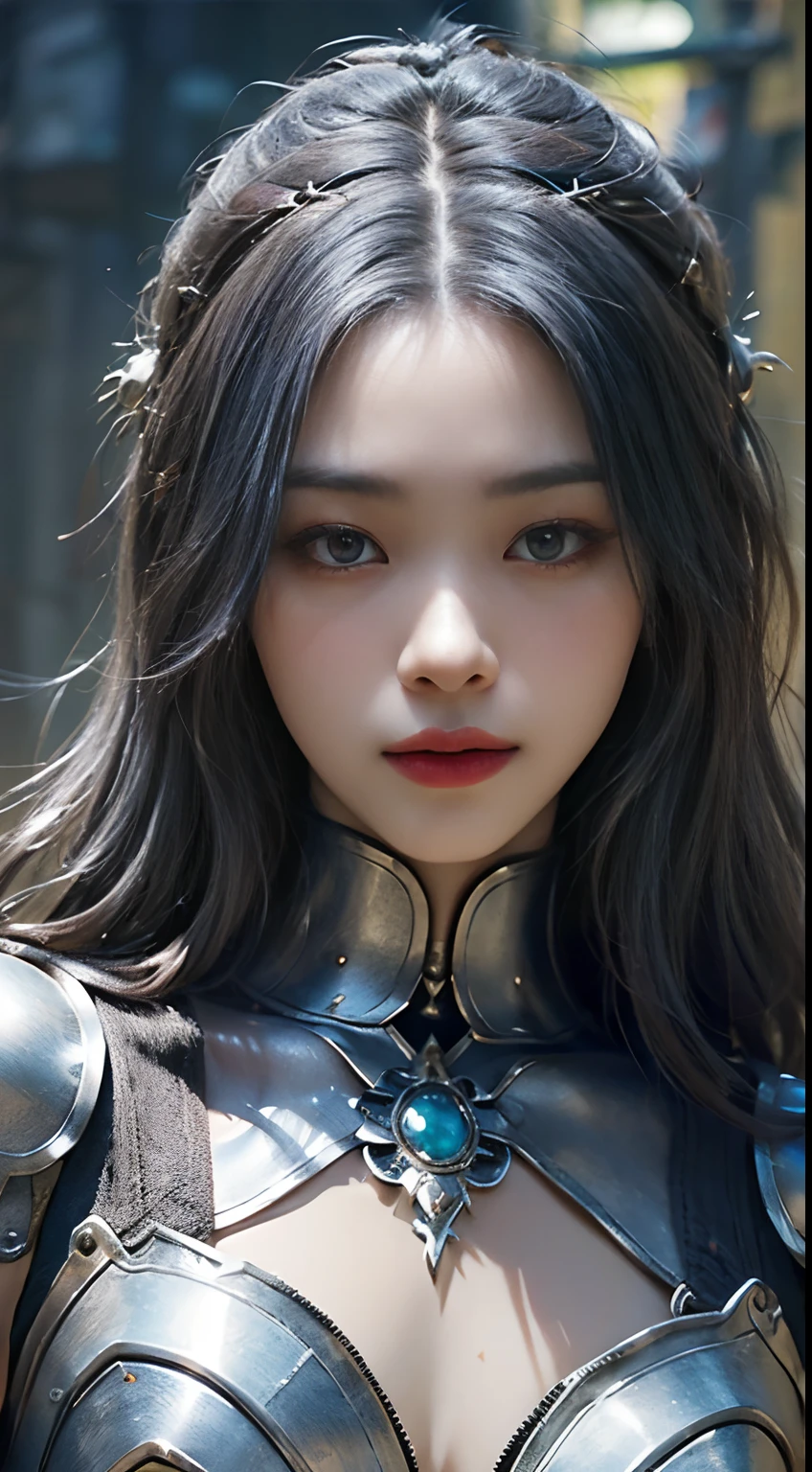 a close up of a woman in a silver and blue dress, chengwei pan on artstation, by Yang J, detailed fantasy art, stunning character art, fanart best artstation, epic exquisite character art, beautiful armor, extremely detailed artgerm, detailed digital anime art, artgerm on artstation pixiv, armor girl