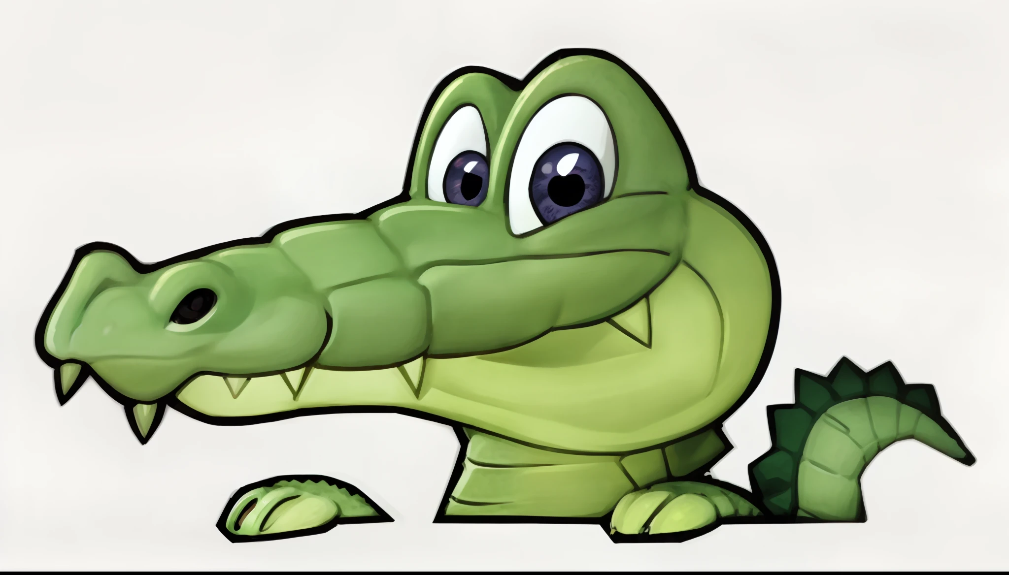 A sweet cartoon crocodile with big eyes and a big smile holding a flower, anthropomorphic alligator, crocodile, alligator, cartoon illustration, crocodile loki, photo of crocodile, clipart, swampy, half crocodile, crocodile reptilian motifs, hd illustration, svg illustration, “portrait of a cartoon animal, cel shaded vector art, reptile face, alligators, reptil