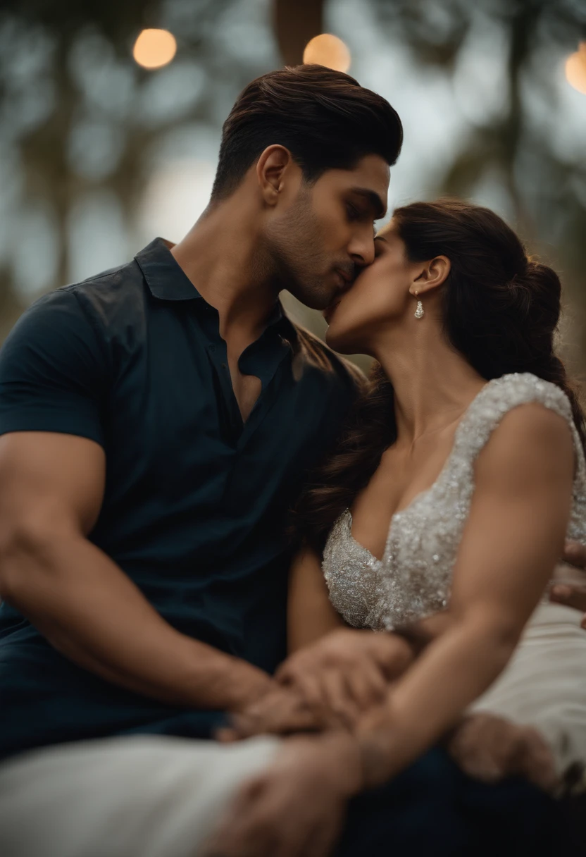 Light blue eyes Deepika Padukone & allu arjun kiss 8k