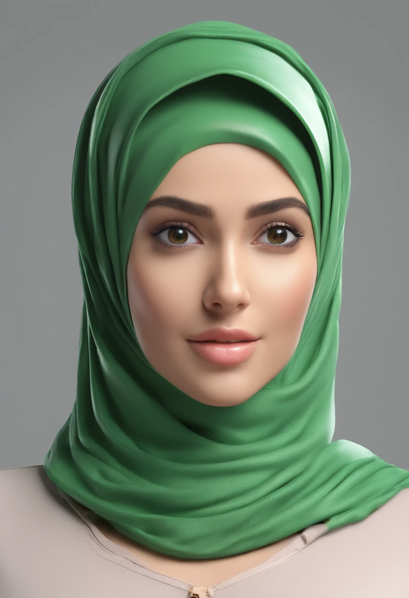 (((Green hijab))), full hijab, long hijab, close hijab,
