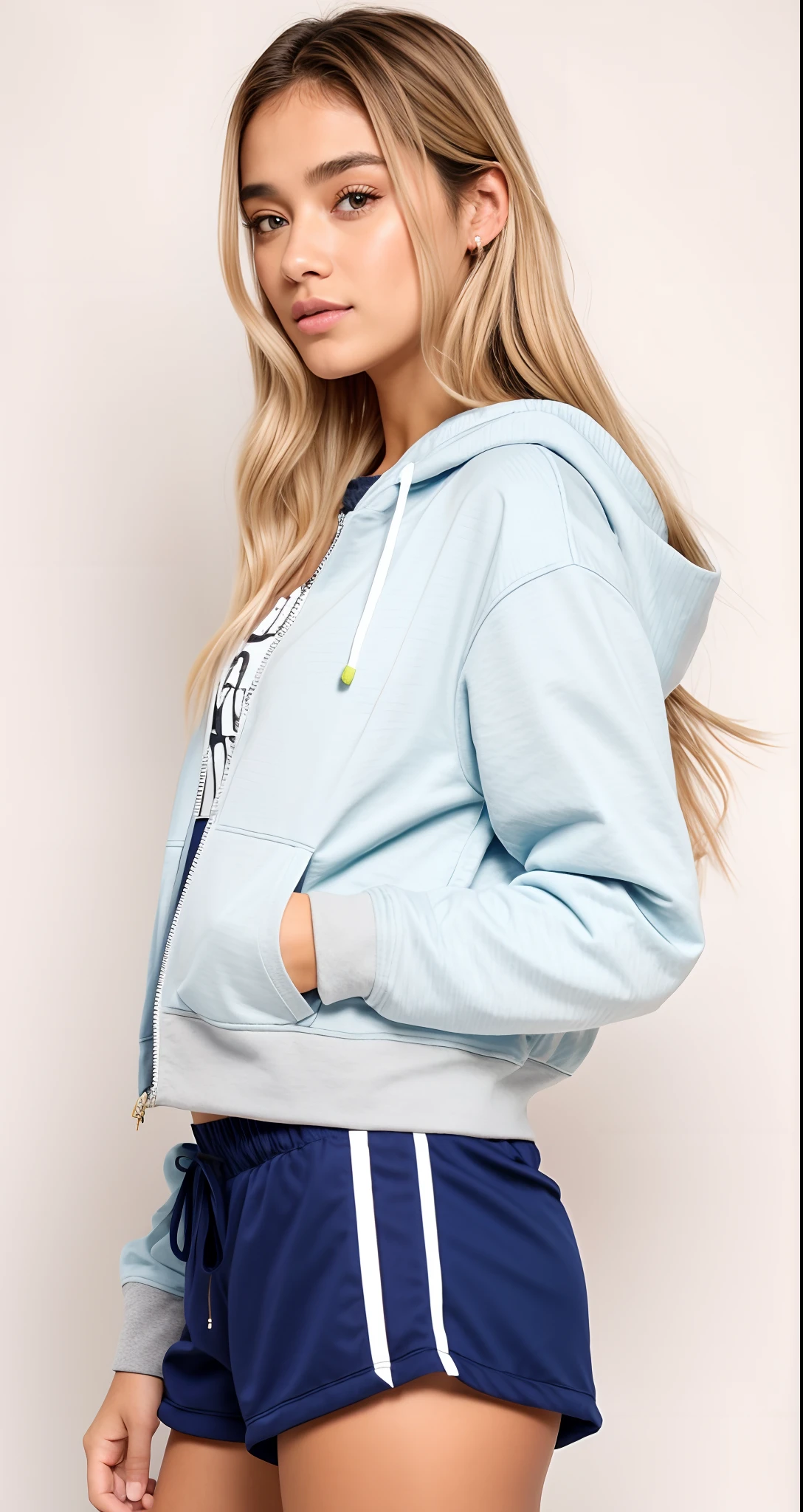 uma mulher com capuz cinza e shorts posando para uma foto, capuz cinza, capuz cinza, capuz cinza claro aberto, grey jacket, menina vestindo capuz, Capuz cinza aberto, usando capuz, camisola cinzenta, Hodie Mihi Cras Tibi, vestindo um moletom cinza com capuz, Foto de perfil, com capuz, Capuz, Capuz Oversized, Side profile view, vestindo moletom