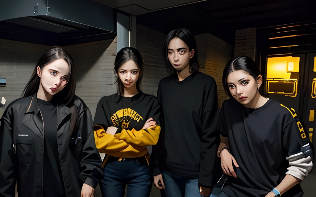 a group of 12 year old girls in public bathrooms
