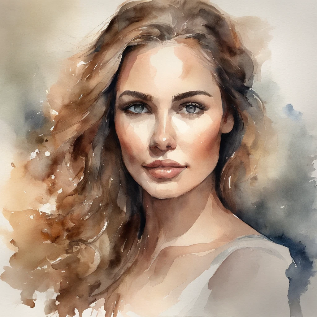 Watercolor Painting of a beautiful girl : : Trending on Artstation: :  The simple composition creates a sense of order and harmony. The painting captures the spiritual qualities of the natural world. --uplight --ar 9:16