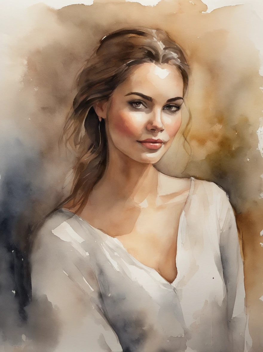 Watercolor Painting of a beautiful girl : : Trending on Artstation: : The simple composition creates a sense of order and harmony. The painting captures the spiritual qualities of the natural world. --uplight --ar 9:16