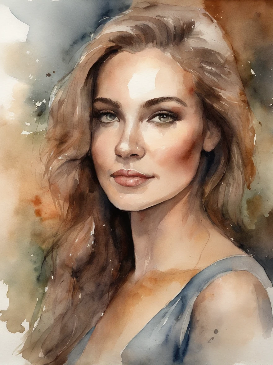 Watercolor Painting of a beautiful girl : : Trending on Artstation: : The simple composition creates a sense of order and harmony. The painting captures the spiritual qualities of the natural world. --uplight --ar 9:16