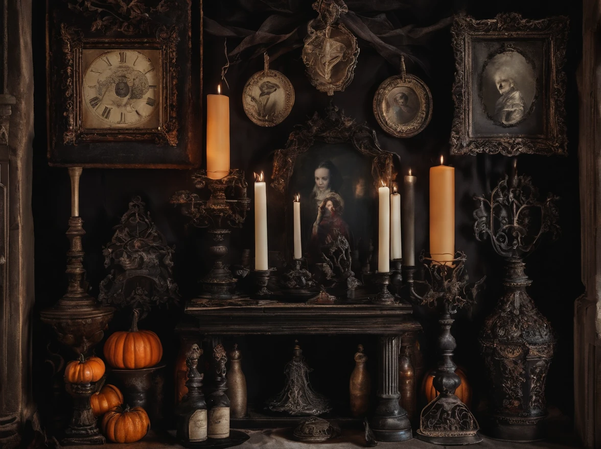 Gothic Halloween Collage Wall Art Style Vintage Dark Academy
