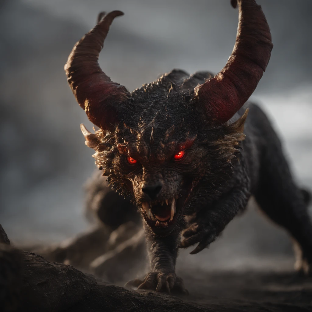 Golden Tenryu,Sharp red eyes,Release of blood fire close-up from the nose,Chest scales,hiquality,8K,many details,Fire salad,alas,4 legs,Spotted claws,golds,Danger,Fires,sharp teeth,Big Dragon,immensity,menacing,imposing