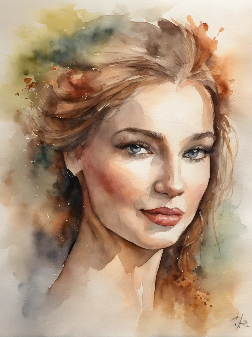 Watercolor Painting of a beautiful girl : : Trending on Artstation: : The simple composition creates a sense of order and harmony. The painting captures the spiritual qualities of the natural world. --uplight --ar 9:16