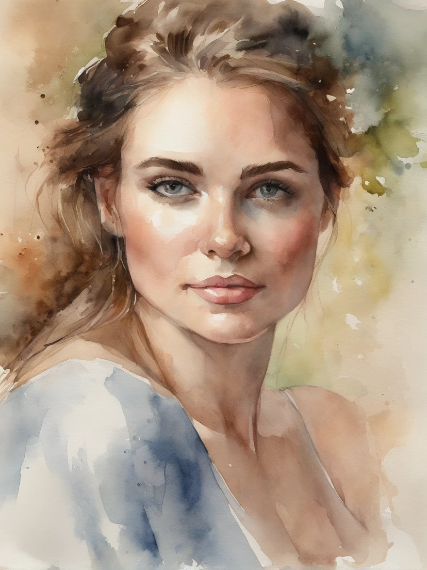 Watercolor Painting of a beautiful girl : : Trending on Artstation: : The simple composition creates a sense of order and harmony. The painting captures the spiritual qualities of the natural world. --uplight --ar 9:16