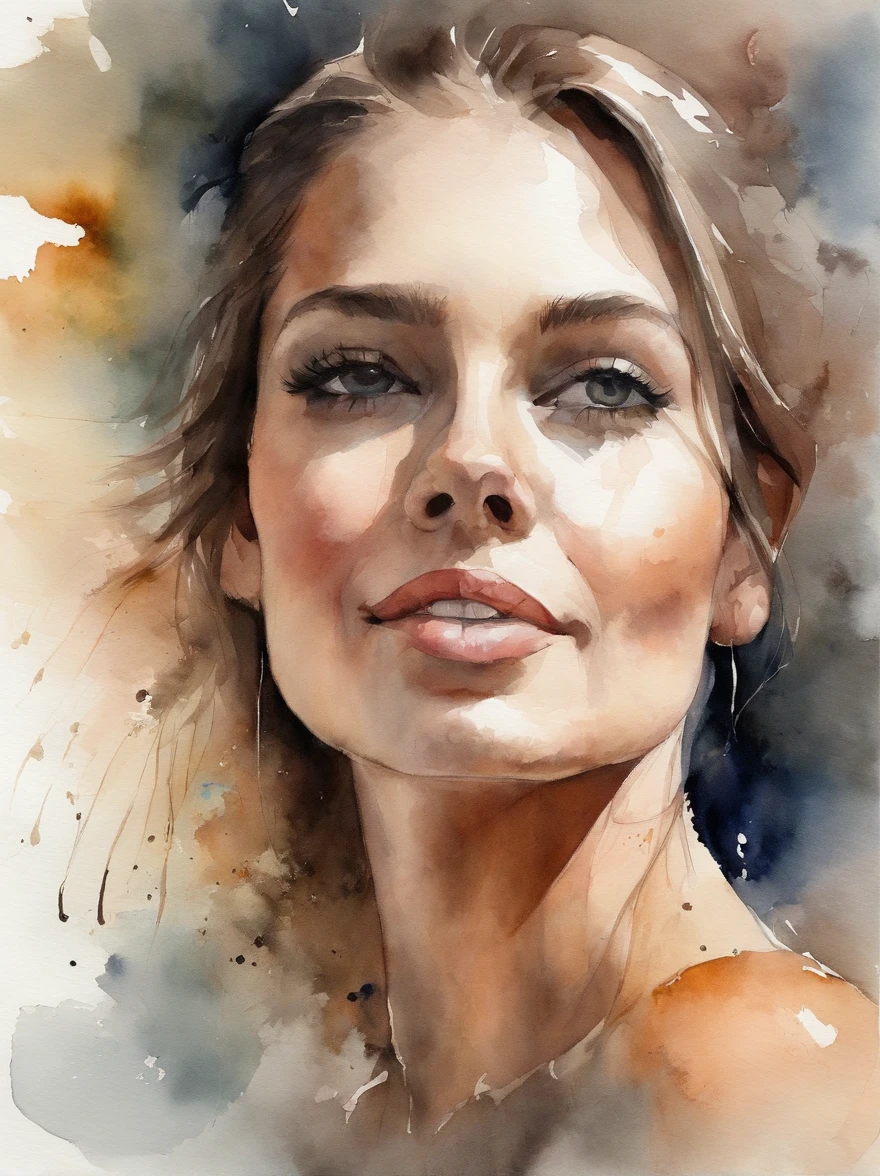 Watercolor Painting of a beautiful girl : : Trending on Artstation: : The simple composition creates a sense of order and harmony. The painting captures the spiritual qualities of the natural world. --uplight --ar 9:16