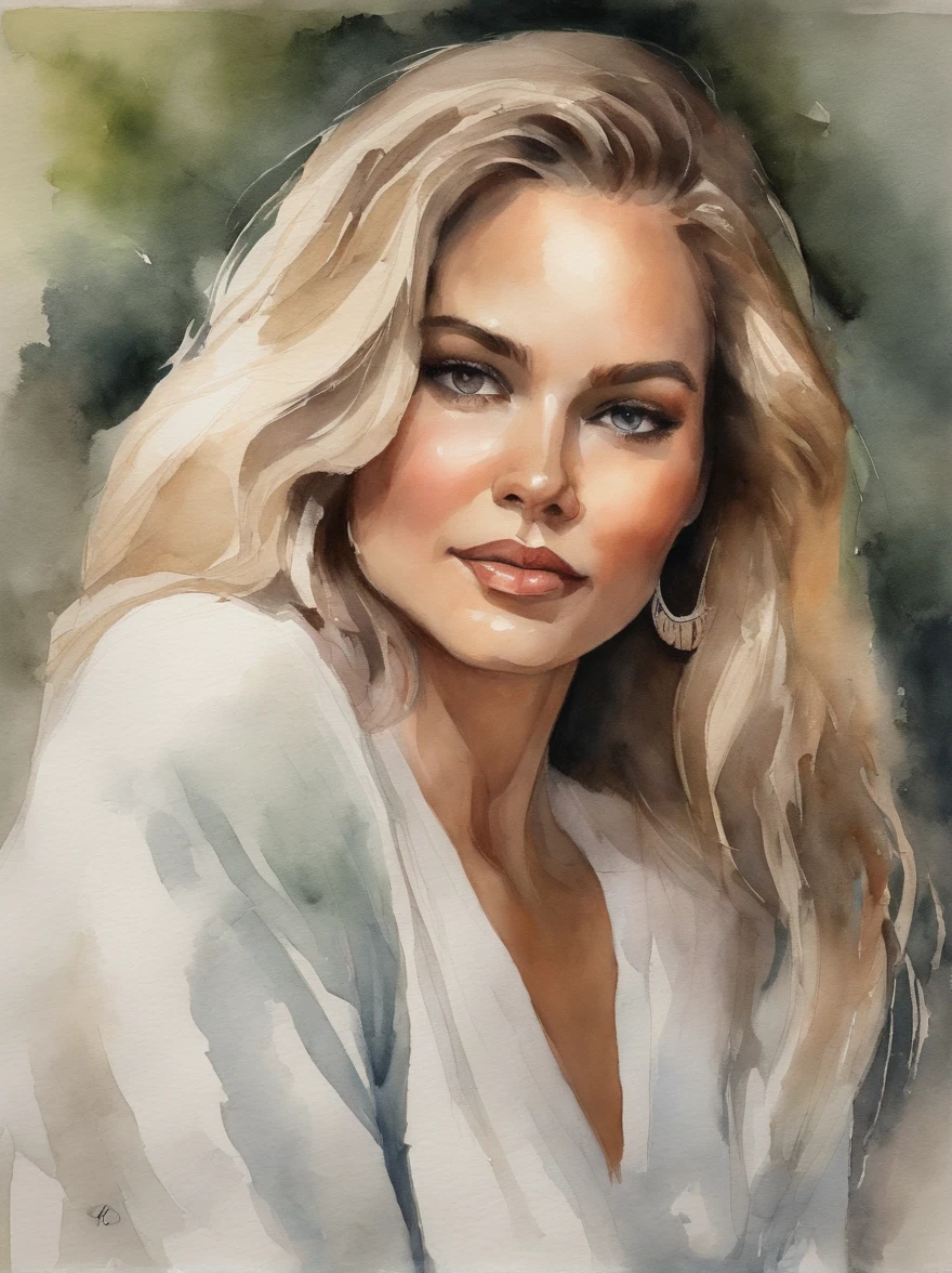 Watercolor Painting of a beautiful girl : : Trending on Artstation: : The simple composition creates a sense of order and harmony. The painting captures the spiritual qualities of the natural world. --uplight --ar 9:16