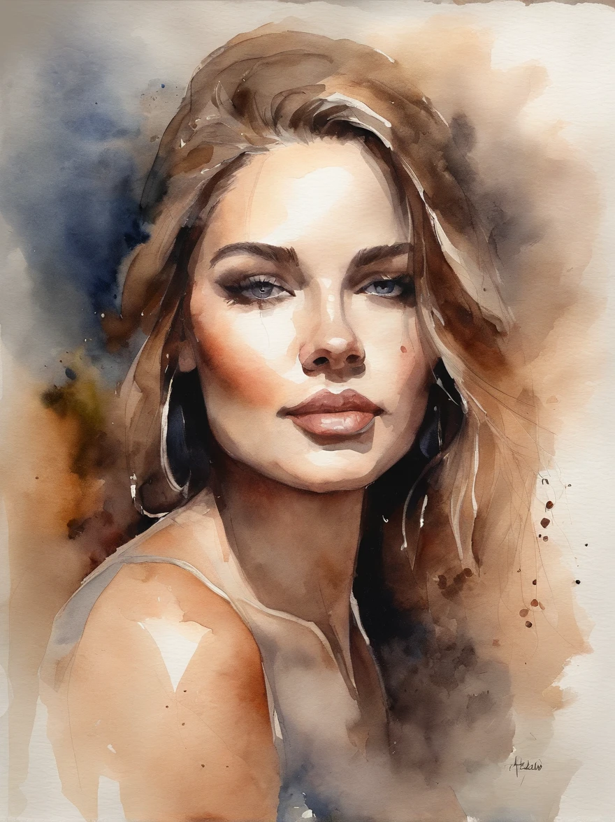 Watercolor Painting of a beautiful girl : : Trending on Artstation: : The simple composition creates a sense of order and harmony. The painting captures the spiritual qualities of the natural world. --uplight --ar 9:16
