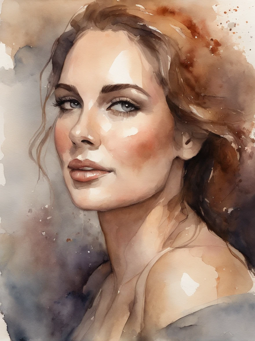 Watercolor Painting of a beautiful girl : : Trending on Artstation: : The simple composition creates a sense of order and harmony. The painting captures the spiritual qualities of the natural world. --uplight --ar 9:16