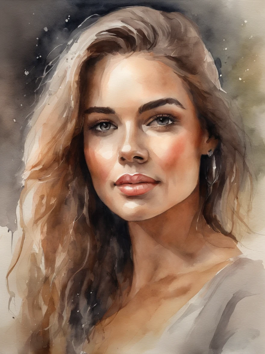 Watercolor Painting of a beautiful girl : : Trending on Artstation: : The simple composition creates a sense of order and harmony. The painting captures the spiritual qualities of the natural world. --uplight --ar 9:16