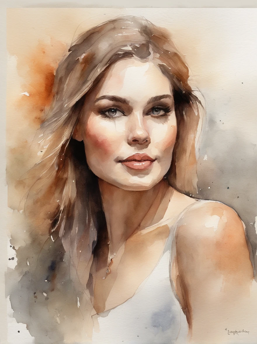Watercolor Painting of a beautiful girl : : Trending on Artstation: : The simple composition creates a sense of order and harmony. The painting captures the spiritual qualities of the natural world. --uplight --ar 9:16