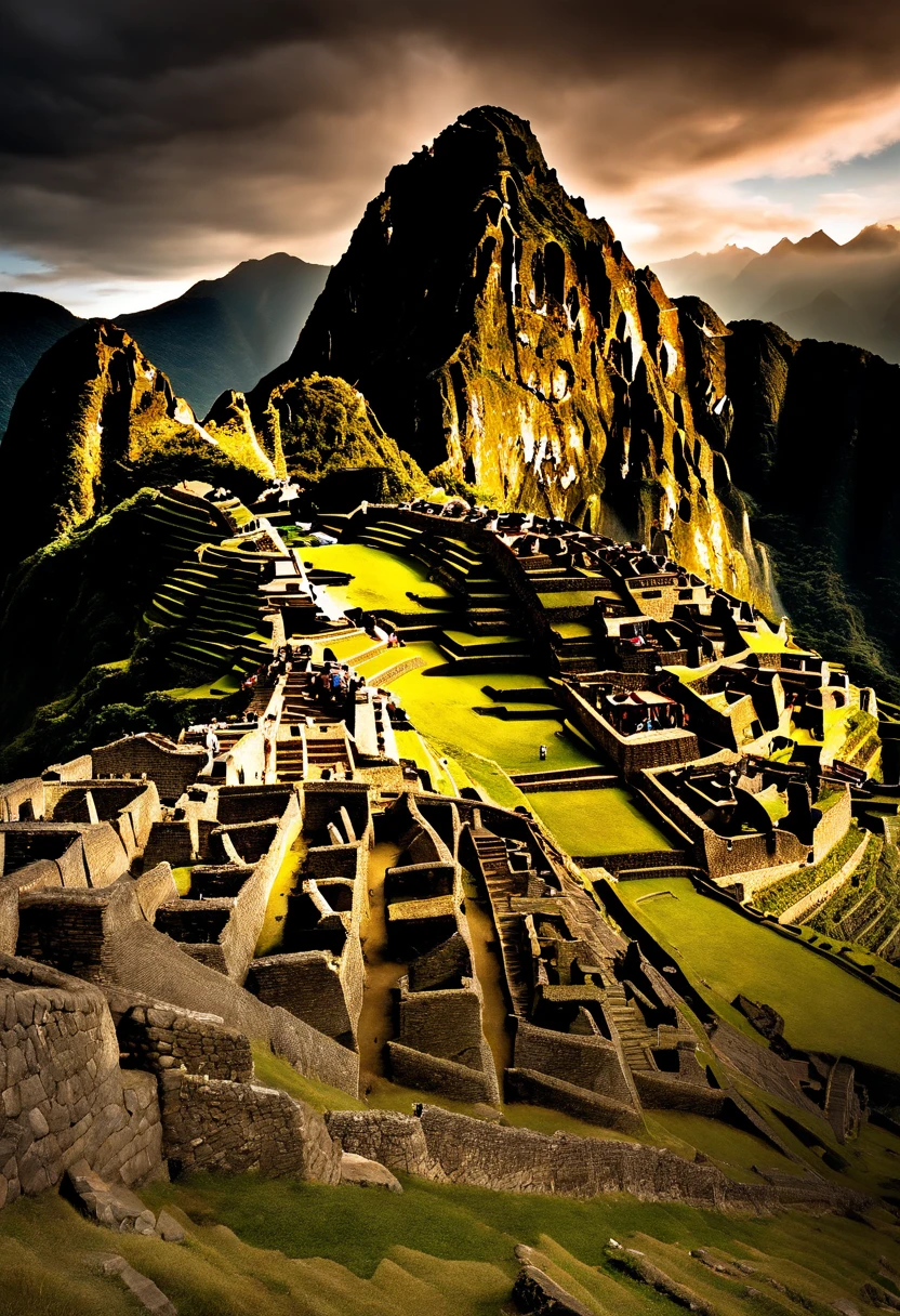 machu picchu dibujo boceto sombreado alineado