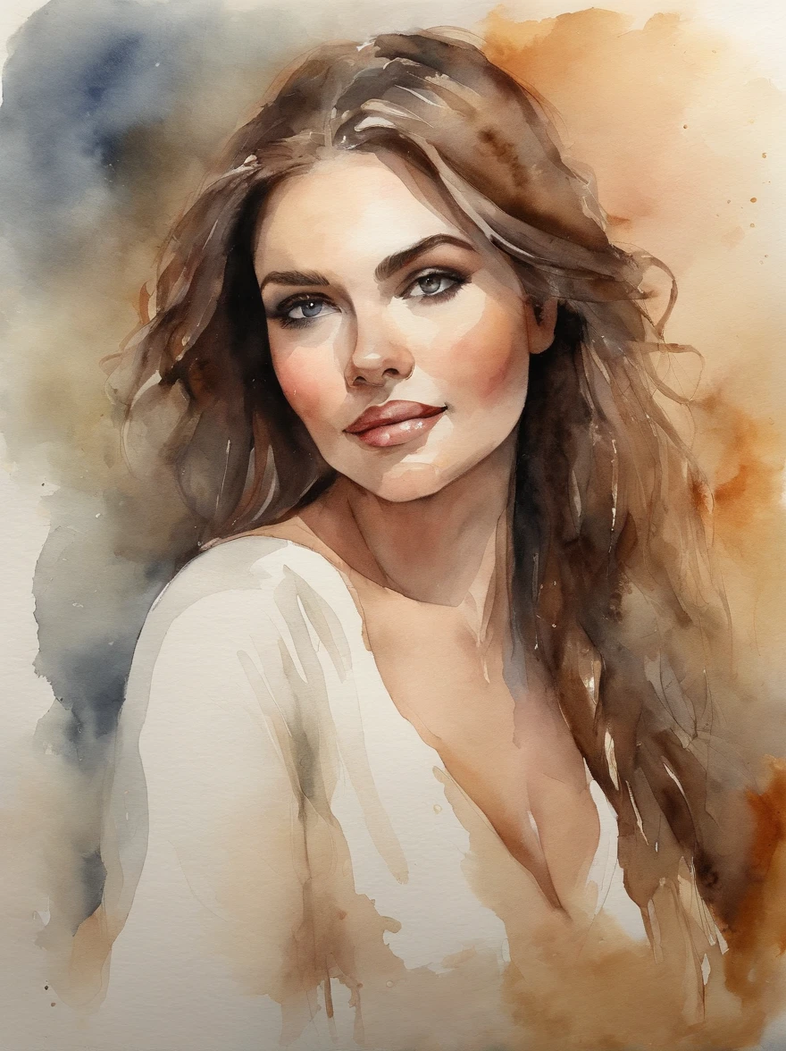 Watercolor Painting of a beautiful girl : : Trending on Artstation: : The simple composition creates a sense of order and harmony. The painting captures the spiritual qualities of the natural world. --uplight --ar 9:16