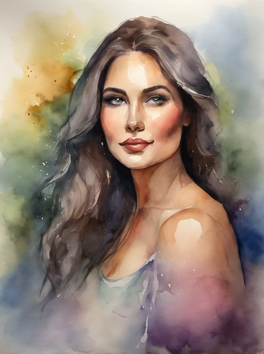 Watercolor Painting of a beautiful girl : : Trending on Artstation: : The simple composition creates a sense of order and harmony. The painting captures the spiritual qualities of the natural world. --uplight --ar 9:16