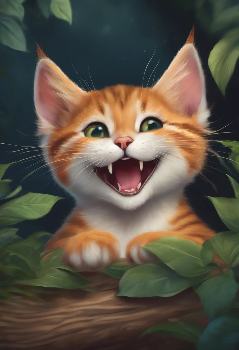 dibujo de gatito riendo