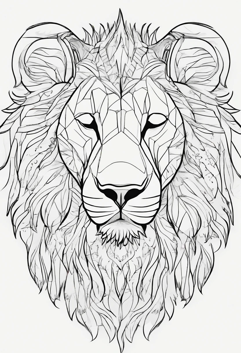 Zoo animals,lion,sketch style,coloring page,white background,drawing style,kids style