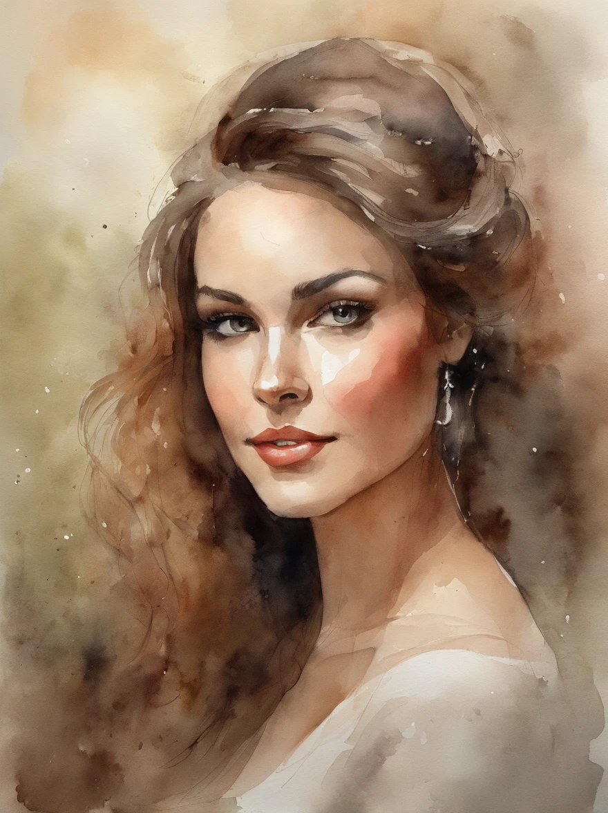 Watercolor Painting of a beautiful girl : : Trending on Artstation: : The simple composition creates a sense of order and harmony. The painting captures the spiritual qualities of the natural world. --uplight --ar 9:16