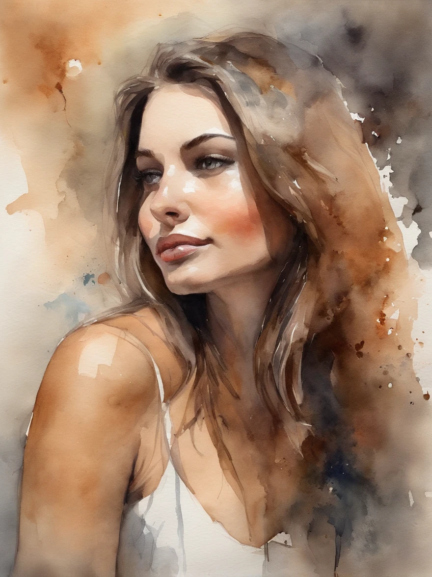 Watercolor Painting of a beautiful girl : : Trending on Artstation: : The simple composition creates a sense of order and harmony. The painting captures the spiritual qualities of the natural world. --uplight --ar 9:16