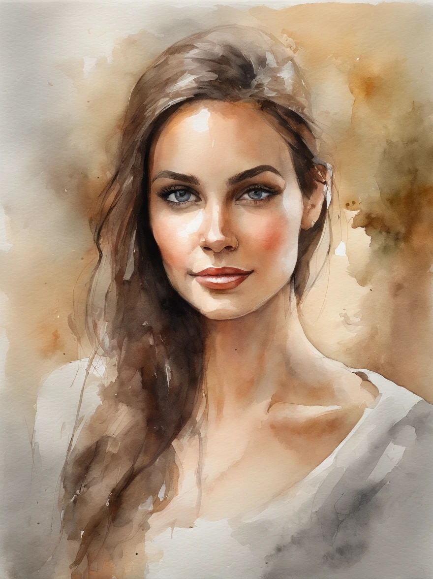 Watercolor Painting of a beautiful girl : : Trending on Artstation: : The simple composition creates a sense of order and harmony. The painting captures the spiritual qualities of the natural world. --uplight --ar 9:16